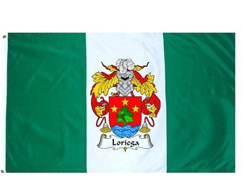 Loriega family crest coat of arms flag
