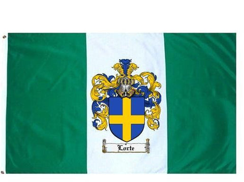 Lorte family crest coat of arms flag