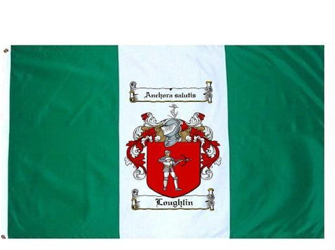 Loughlin family crest coat of arms flag