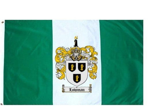 Lowman family crest coat of arms flag