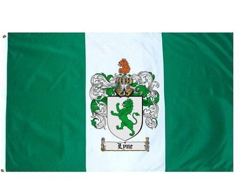 Lyne family crest coat of arms flag