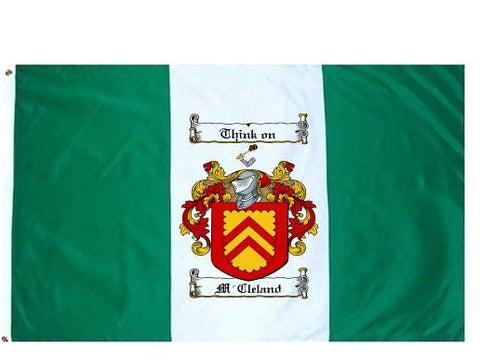 M'Cleland family crest coat of arms flag