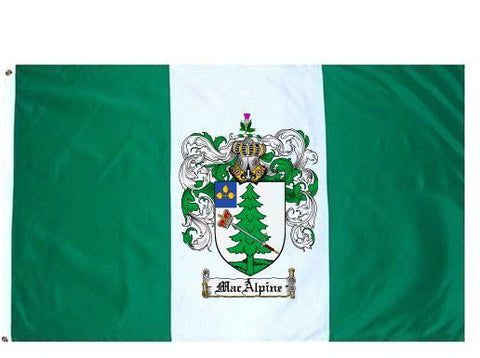 Macalpine family crest coat of arms flag