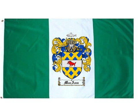 Macann family crest coat of arms flag