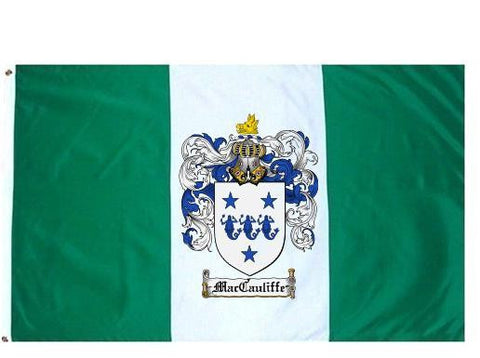 Maccauliffe family crest coat of arms flag