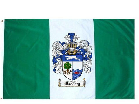 Maccoey family crest coat of arms flag