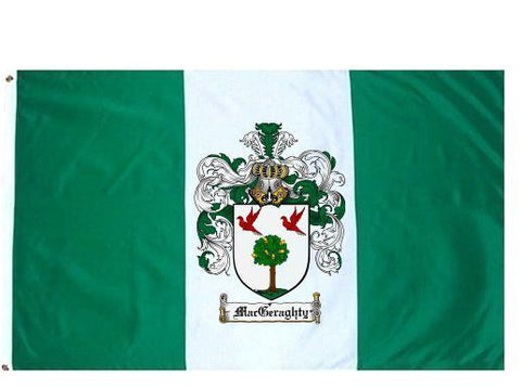 Macgeraghty family crest coat of arms flag