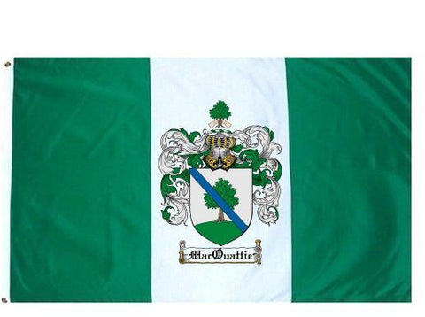 Macquattie family crest coat of arms flag