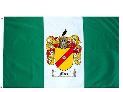 Maez family crest coat of arms flag