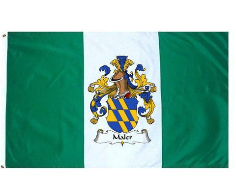 Maler family crest coat of arms flag