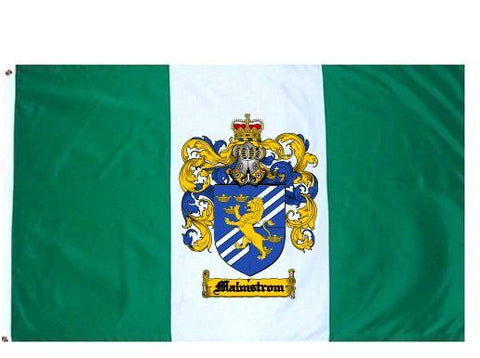 Malmstrom family crest coat of arms flag