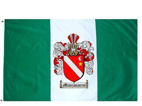 Manzanares family crest coat of arms flag