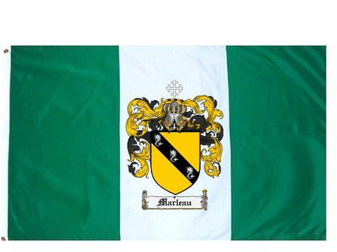Marleau family crest coat of arms flag