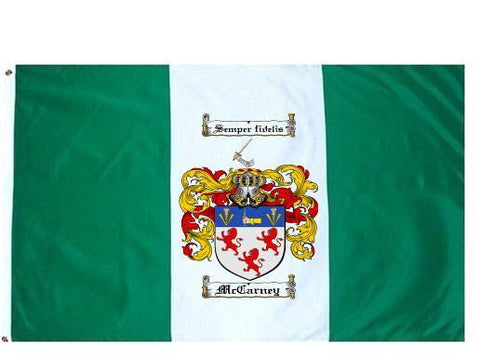 Mccarney family crest coat of arms flag
