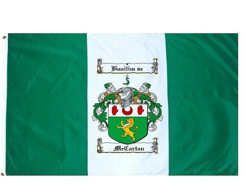 Mccartan family crest coat of arms flag