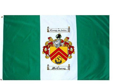 Mcclorey family crest coat of arms flag