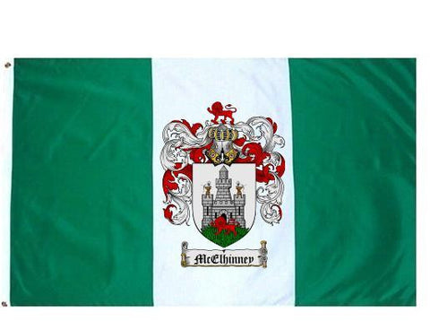 Mcelhinney family crest coat of arms flag