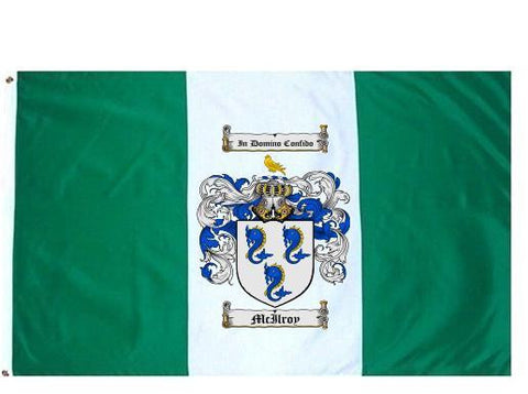 Mcilroy family crest coat of arms flag