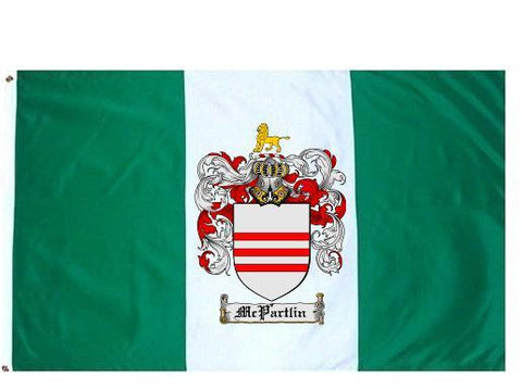 Mcpartlin family crest coat of arms flag