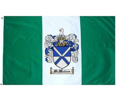 Mcwaters family crest coat of arms flag