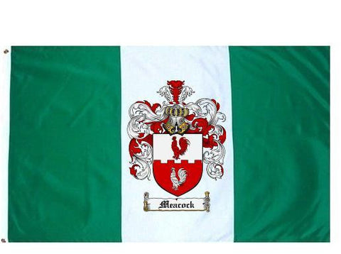 Meacock family crest coat of arms flag