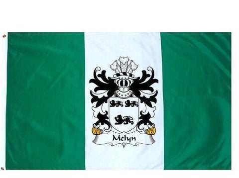Melyn family crest coat of arms flag