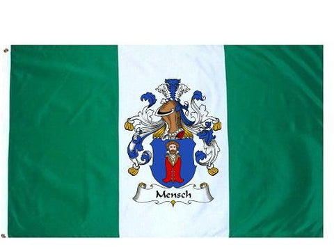 Mensch family crest coat of arms flag