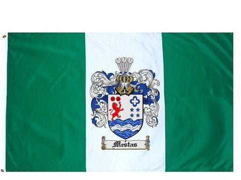 Mestas family crest coat of arms flag