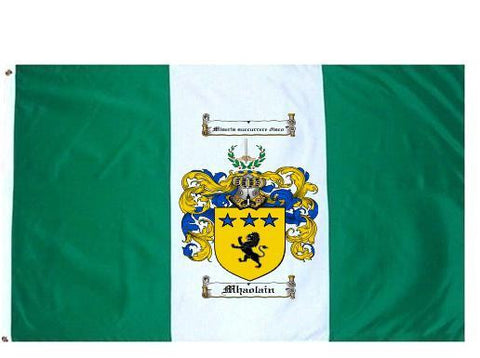 Mhaolain family crest coat of arms flag