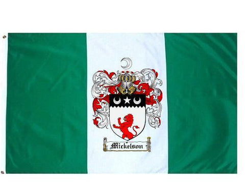 Mickelson family crest coat of arms flag