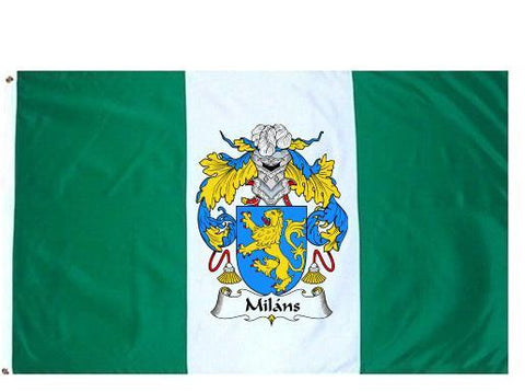 Milans family crest coat of arms flag
