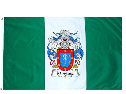 Minguez family crest coat of arms flag