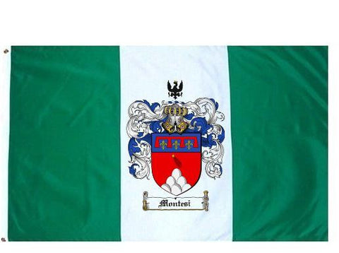Montesi family crest coat of arms flag