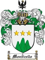 Monticello coat of arms family crest download