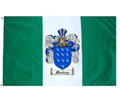 Montoya family crest coat of arms flag