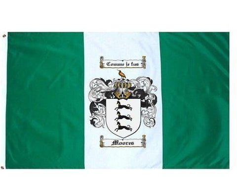 Moores family crest coat of arms flag