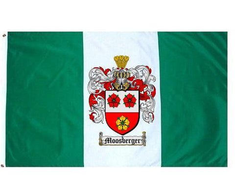 Moosberger family crest coat of arms flag