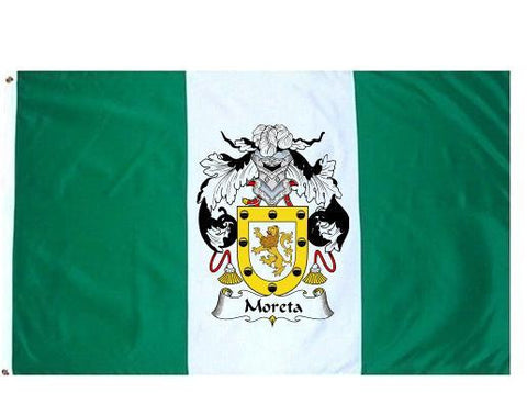Moreta family crest coat of arms flag
