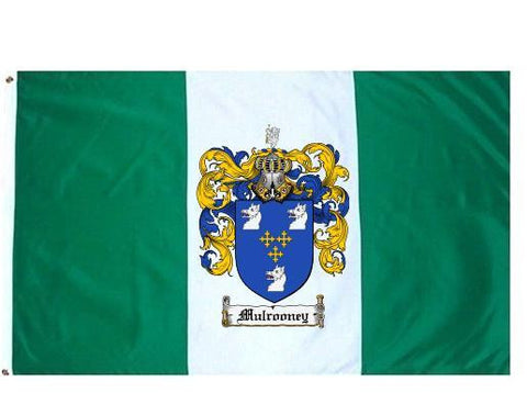 Mulrooney family crest coat of arms flag