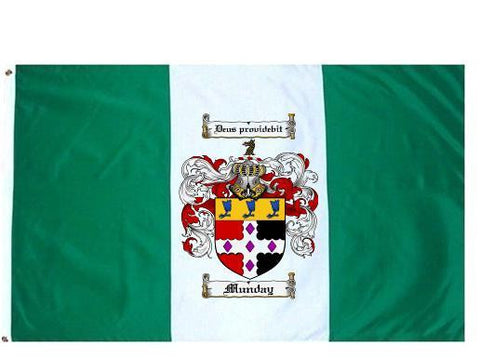 Munday family crest coat of arms flag