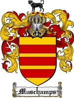 Muschamps coat of arms family crest download