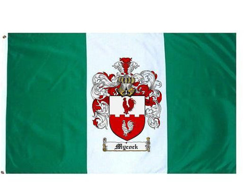 Mycock family crest coat of arms flag