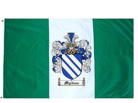Myrtone family crest coat of arms flag
