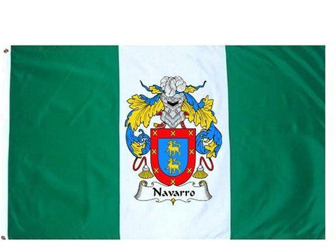 Navarro family crest coat of arms flag