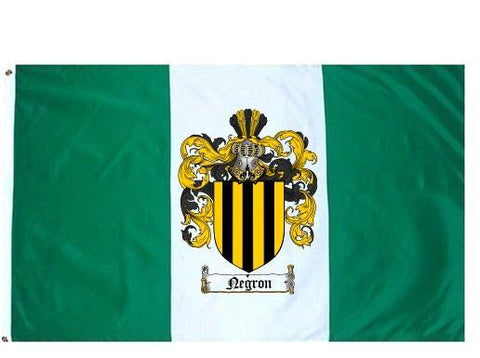 Negron family crest coat of arms flag