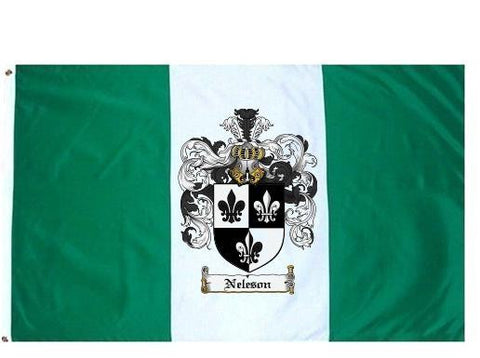 Neleson family crest coat of arms flag