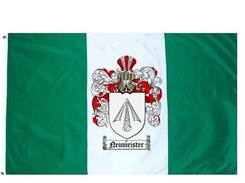 Neumeister family crest coat of arms flag
