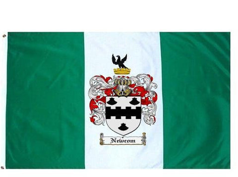 Newcom family crest coat of arms flag