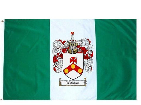 Newlan family crest coat of arms flag