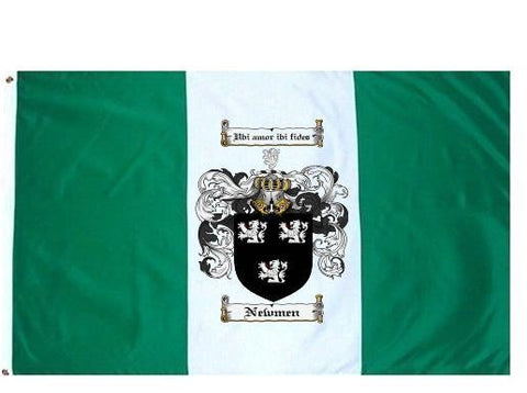 Newmen family crest coat of arms flag